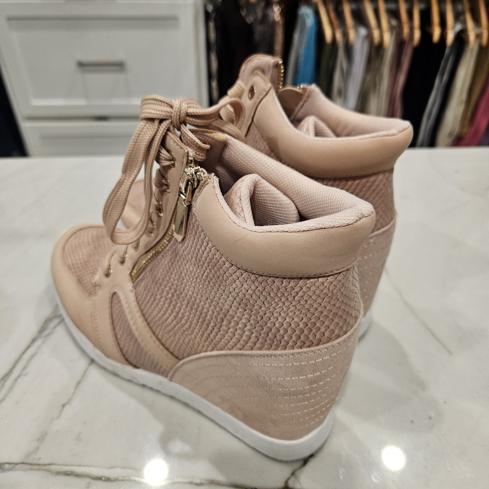 JustFab Blush Wedge Sneakers - Picture 2 of 4